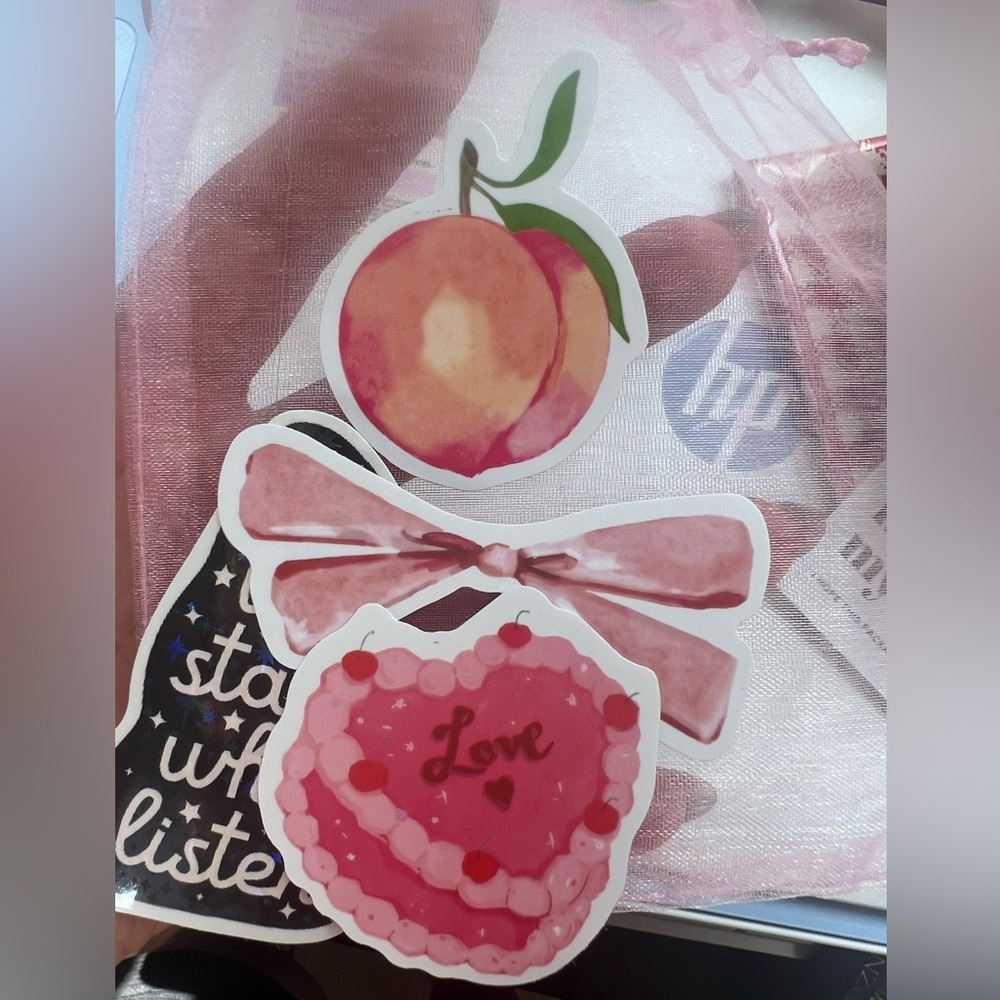 Peach and Pink Sticker Set